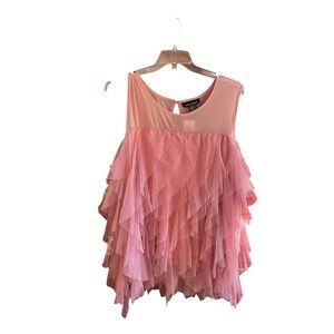 NWT Ashley Stewart mauve ruffle mesh top Sz 22/24